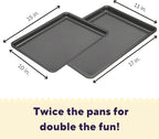 Wilton Silver 2- Piece Non-Stick Baking Sheet Set, Cold-Rolled Steel Bakeware for Baking and Roasting, Made without PFAS
