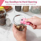 2 Pack Canning Jar Opener with Magnets, Mason Jar Opener For Canning Lids, Regular and Wide Mouth Lids, Powerful Magnet for Easy Refrigerator Storage, Releases Vacuum Seal– Patent Pending(Pink)