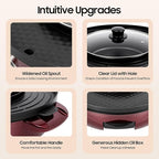 2 in 1 Hot Pot with Grill,Electric Smokeless Grill and Hot Pot BBQ Grill Soup Shabu Pot Household Electric Barbecue Plate Frying Cook Grill,2200W