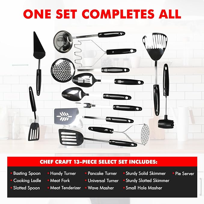 Chef Craft Select Slotted Spoon, 12.75 inch, Stainless Steel