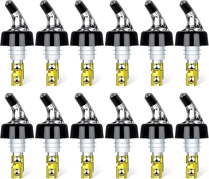 Automatic Measured Bottle Pourer - Quick Shot Spirit Measure Pourer Drinks Wine Cocktail Dispenser Home Bar Tools - 1oz/30ml (12)