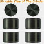 Grinder for Kitchen Spices, 3" Large Size Durable Aluminum Alloy Manual Spice Mills (Black)
