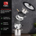 Universal Lid for Pots, Pans and Skillets - Tempered Glass with Heat Resistant Silicone Rim, Fits 9.5", 10" and 11" Diameter Cookware