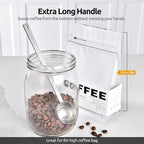 U-Taste Coffee Scoop 1&2 Tablespoon: 18/8 Stainless Steel Measuring Scooper for Ground Coffee, Bean, Powder, Espresso, 6.9in Long Handle Metal Meaure Spoon for Canister, Jar(1&2Tbsp/15&30ml, Silver)