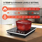 Single Burner Electric Cooktop, 1800W Electric Stove Top Portable, Infrared Hot Plate 110v Plug in Countertop, Child Safety Lock, Timer, 9 Power Level, Compatible for All Cookware, Induction Cookotp