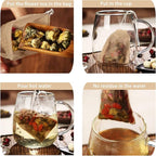 NEPAK 600 Pcs Disposable Tea Filter Bags for Loose Tea,Drawstring Empty Bag for Loose Leaf Tea,with 100% Natural Unbleached Paper(3.15 x 3.94 inch)