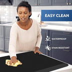 KitchenClouds Kitchen Mat Cushioned Anti Fatigue Rug 22"x72" Water Resistant, Non Slip, Standing and Comfort Desk/Floor Mats for House Sink Office (Black,0.8inch)