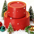 NOCCUR 200PCS Red Plastic Plates for 100 Guests - Include 100PCS 10" Dinner/ 100PCS 7" Dessert Plastic Plates Heavy Duty - Ideal for Wedding/Party/Christmas