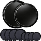 Tart Pan Set, 10 & 9 Inch Tart Pans with 5 & 4 Inch Mini Tart Pans Removable Bottom, Quiche Pan Carbon Steel Heavy Duty Nonstick Pie Pan- Fluted Edges for Baking Fruit Tartets, Pastries