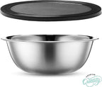 WHYSKO Stainless Steel Mixing Bowl Set, 10 Piece Stainless Steel Mixing Bowls with Lids Set for Food Prep Storage and Serving, Dishwasher Safe for Kitchen Baking Cooking, Silver