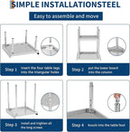 12x24x30 in Stainless Steel Equipment Grill Stand Table 400 LBS Capacity NSF Certified with Adjustable Legs, 2 in Edge Baffle, for Hotel, Home, Commercial Restaurant Kitchen