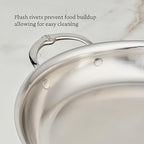 Hestan Provisions Oval Roasting Pan and Au Gratin Dish, 5.5 Quart Clad Stainless Steel, 17.5 x 14 Inch - Designed with Thomas Keller, Oven Safe 600F, Dishwasher Safe