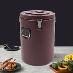 Eapmic 42.27Qt Insulated Food Container, Stainless Steel Container, 40L Commercial Soup Carrier 15 Hours Heat Preservation for Hot and Cold Food Storage Restaurant Canteen Home Lunch Use (Brown, 40L)