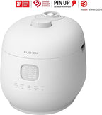 Cuchen 6-Cup Premium IH Pressure Rice Cooker with 304Ti Stainless Steel Inner Pot, Dual High/Non-Pressure Modes, Voice Guide & Auto Steam Clean, White (CRH-TWS0610PWUS)