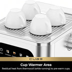 CHULUX Cube Espresso Machine with Milk Frother Steam Wand, 20 Bar Professional Italian Pump Semi Automatic Espresso Coffee Machine for Home Cappuccino & Latte Maker