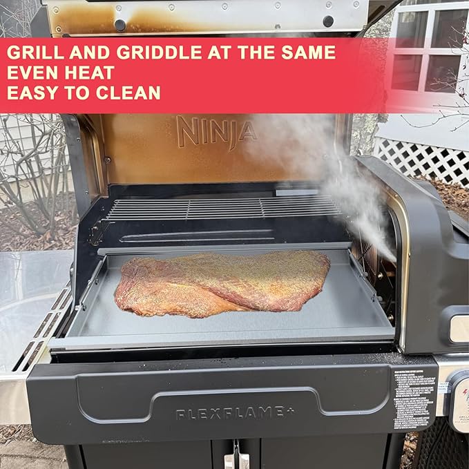 Upgrades Full-Size Griddle Inserts for Ninja PG300 Series Grill Accessories, Stainless Steel Sizzle Griddle Plate for Ninja FlexFlame Grills, for Flex Flame XSKHLFGRIDLE Accessories, 24"x17''