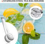 Tea Bag Squeezer, Stainless Steel Tea Bag Squeezer Tongs, Teabag Filter, Dispenser Accessories for Teas Drinkers, Durable Round Strainer Gripper Picker