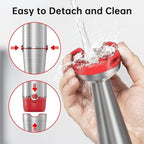Turelar Immersion Blender Handheld Corded Hand Blenders Set 1100W, Trigger Variable Speed 5 in 1 Stick Emulsifier with Chopper, Whisk and Frother for Soup, Baby Food and Smoothies, Christmas red