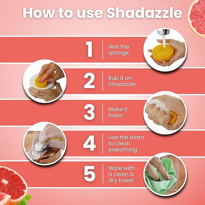 Shadazzle Natural All Purpose Cleaner and Polish – Eco friendly Multi-purpose Cleaning Product (2 Pack, Grapefruit)