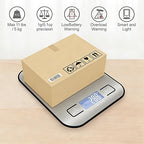 Digital Shipping Scale,Stainless Steel Panel, Accurate Portable Postal Scale for Packages, Small Business,Kitchen, Food, Handmade, Liquids, and Boutique (Stainless Steel Battery (5kg/1g))