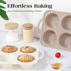 Vinino 2Pack Jumbo Silicone Muffin Pans for Baking with Metal Reinforced Frame, 6 Cups Large Size Nonstick Silicone Cupcake Pan, BPA Free Oven Dishwasher Safe Baking Mold for Muffins Cupcakes