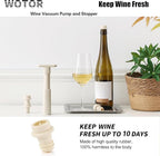 WOTOR Wine Stoppers Vacuum, Wine Saver, Wine Pump Vacuum Stoppers, Wine Preserver, Reusable Bottle Sealer Keeps Wine Fresh (Cream, 6 Pieces)