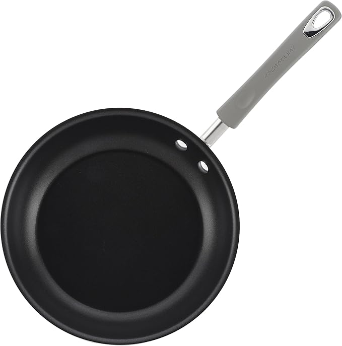 Rachael Ray Brights Nonstick Cookware Pots and Pans Set, 14 Piece, Sea Salt Gray