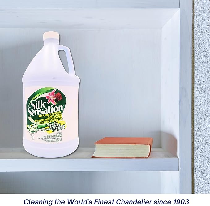 Sparkle Plenty Silk Sensation Artificial Flower & Plant Leaf Cleaner and Shine, Fake Flower Dusting Spray, Silk Plant Cleaner Spray, Drip Dry Cleaning Supplies for Artificial Tree (1 Gallon)