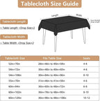 Fabric Black Rectangle Table Cloth for 8 Foot Rectangular Table, Textured Stain Resistant & Wipeable Tablecloth, Easy Clean for Dinning Banquet Party, 54 x 108 Inch