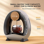 RECAFIMIL MINI Q 2-in-1 Single Serve Coffee Maker - Brew K-Cups or Ground Coffee (4-8 oz) - Compact Americano Coffee Brewer with Reusable Filter (Grey)