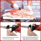 Cordless Electric Fillet Knife - 8-Inch Serrated Stainless Steel Blades with Non-Stick Coating, Ergonomic Non-Slip Handle, Cooling Vent, and Portable Carry Bag – Rechargeable Electric Knife for Effortless Fishing Filleting (8in-Blade Set)