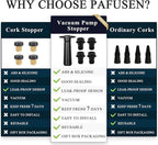Wine Stoppers Vacuum with Pump, Keep Wine Fresh for up to 7 Days -1 Pump 4 Stopper, Wine Pumps and Wine Vacuum Stopper, Reusable for Wine Saver, Wine Stoppers for Wine Bottles
