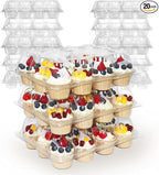 WIKDAY 12 Count x 20 Sets Plastic Cupcake Containers, Durable and BPA-Free Cupcake Holder with Lid for Easy Transport Storage, Stackable Clear Cupcake Carriers, Reusable Dessert Boxes