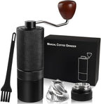 Detachable Manual Coffee Grinder with 25 Level Stainless Steel Conical Burr Portable Aluminum Coffee Bean Grinder Suitable for Moka Pot Espresso French Press Pour Over Maker Easy Cleaning with Brush