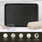 Wildone Baking Sheet Pan Set, Honeycomb Embossed Nonstick Baking Sheet 15x10 In, Thicker Carbon Steel Cookie Sheet, Even Heating Jelly Roll Pan, Black, 2 Pack
