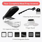 Fullstar Mandoline Slicer for Kitchen - Vegetable Chopper, Onion Potato Food Veggie Fruit Slicer and Cutter with Container, Kitchen Gadgets & Gifts, Home Essentials (6-in-1, Black)