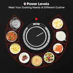 ThermoMate 30 Inch Electric Cooktop, 5 Burners Knob Control Built-in Ceramic Cooktop, 30" Radiant Electric Stove Top of 9000W with 9 Heat Levels, Hot Surface Indicator, 220-240v, Hard Wired
