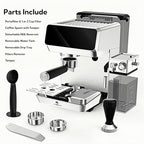 MAttinata CM1833L Automatic Cappuccino Machine, 20 Bar Espresso Machine, Coffee Maker with Dual Boiler & Self-Cleaning Milk Frother, Touch Screen Latte Machine, Stainless Steel for Kitchen, Silver