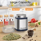 Hermolante Herb Grinder Spice Grinder, 200 w Herb Grinder with Stainless Steel Blade and Cleaning Brush, Compact Size Electric Grinder for Herbs and Spices -5.11in(Stainless Steel)