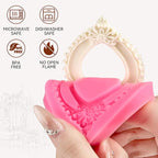 Puyeipt 4 Pcs Photo Frame Silicone Molds, Baroque Style Picture Photo Frames Fondant Molds for Cupcake Topper, Chocolate, Candy, Donut Cake Puck Decoration and Clay Craft Making