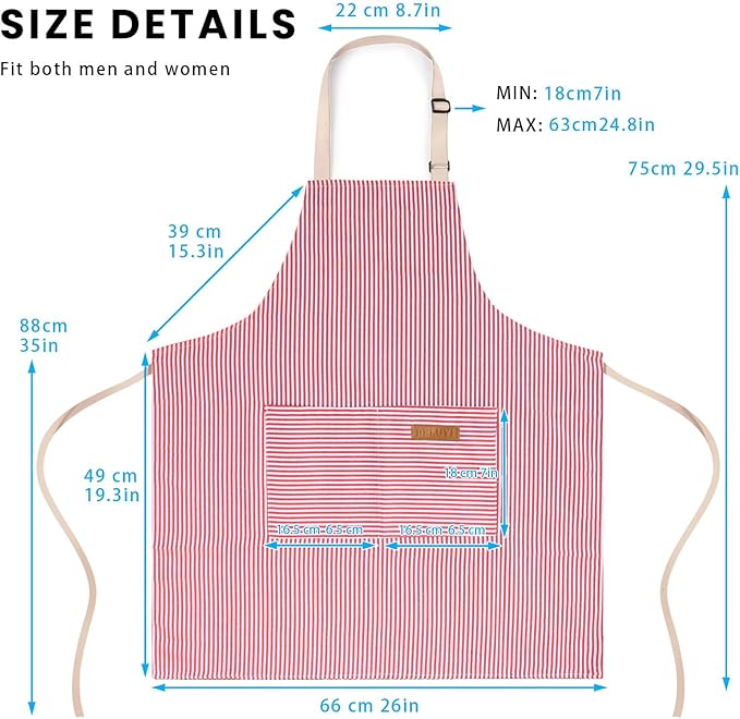 BeLuyi 2 Pack Adjustable Bib Apron with 2 Pockets Chef Cooking Kitchen Restaurant Aprons for Women Men