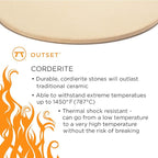 Outset Pizza Stone For Grill and Oven, 14" x 16" Pizza Tile