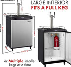 Kegco Keg Dispenser, Two Faucet, Stainless Steel
