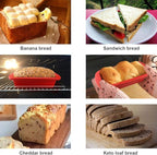 SILIVO Silicone Bread and Loaf Pans (2 Pack) - Nonstick Silicone Baking Mold for Homemade Loaf, Bread and Meatloaf - 8.9x3.7x2.5 inch
