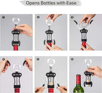 Beneno Wine Opener with Stainless Steel Wine Foil Cutter - Bottle Top Seal Cutter, Zinc Alloy Premium Wing Corkscrew with Multifunctional Bottles Opener, Midnight Black