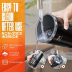 Electric Milk Frother and Steamer - 4-in-1 Automatic Coffee Steamer Frother with 10.5OZ (300ML) Capacity, Warm and Cold Foam Maker for Coffee, Latte, Cappuccino, Macchiato, and Hot Chocolate (Black)