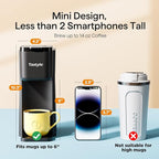 Tastyle Mini Hot and Iced Coffee Maker Single Serve, for K Cup and Ground, 6 to 14 Oz Brew Sizes, with Recipe Book, for Home, Travel, RV, Office and Dorm, Classic Black (2.0 Version)