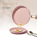 CAROTE Ceramic Cookware Set Nonstick, 14pcs Pots and Pans Set Nonstick, Non-Toxic & PFAS-Free, Dishwasher, RV/Camping Cookware Set, Cooking Pots with Lids, Pink Blush