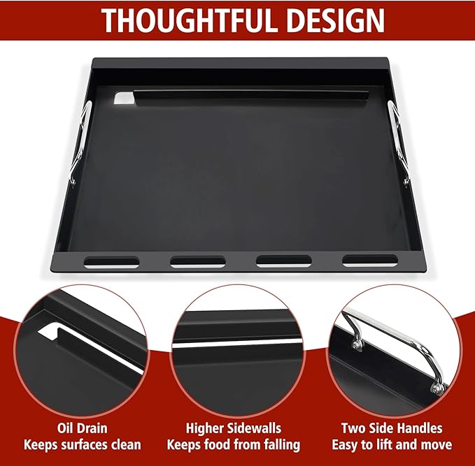 Spirit e 210 Grill Griddle Insert for Weber Spirit I & II 200 Series, Nonstick Flat Top Grill Griddle Replacement Parts for S-210, S-215, E-210, E-215, E-220