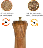 Wooden Pepper Grinder Pepper Mill with Adjustable Coarseness Pepper Grinder Refillable Salt Pepper Grinder Shaker Tableware Gifts Acacia Wood Salt Mill 10 Inch